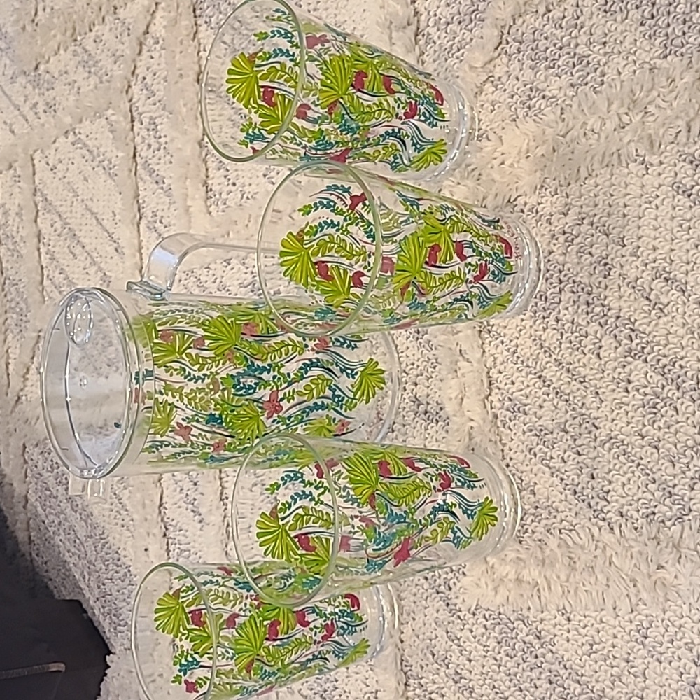 Lilly pulitzer pitcher melamine cups